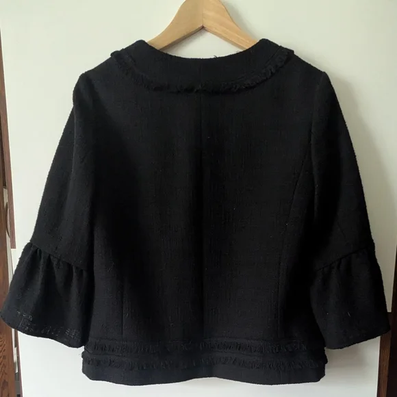 Karl Lagerfield Medium Black Tweed Blazer Jacket - Picture 11 of 16